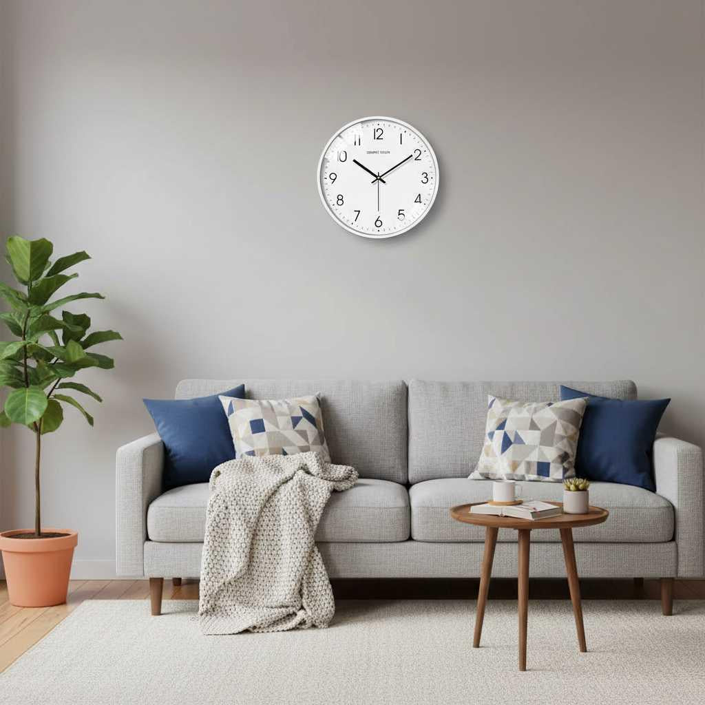 Horloge Murale Design Ronde Blanche | Pendule Murale Moderne