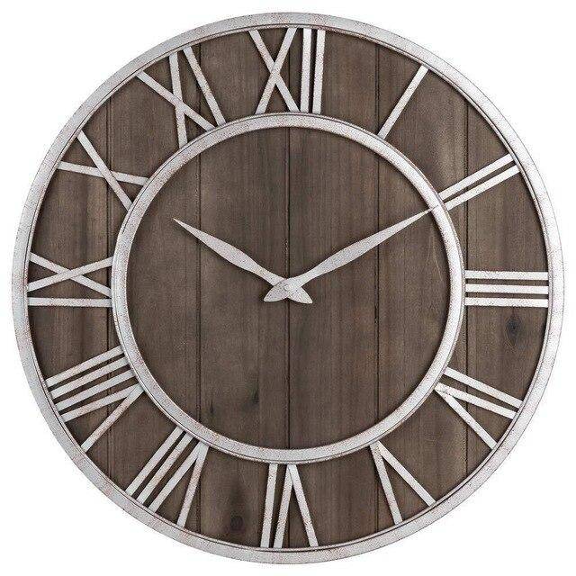 Horloge Murale Design Ronde Bois Métal | Style Industriel 40cm 4