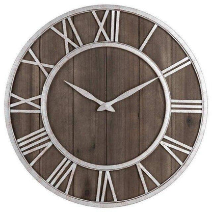 Horloge Murale Design Ronde Bois Métal | Style Industriel 40cm 4