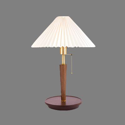 Lampe Vintage en Bois Plissé | Lampe de Table Éclairante 0