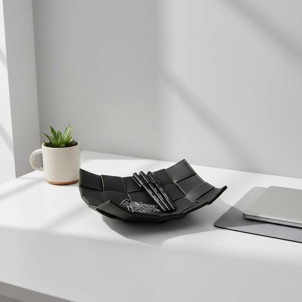 Plateau de Rangement en Cuir PU | Organisateur Élégant