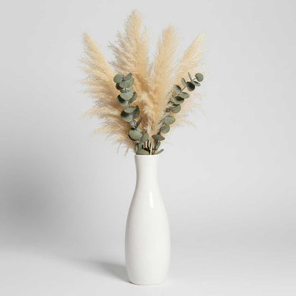 Vase Arrondi Moderne Blanc | Vase de Sol en Céramique