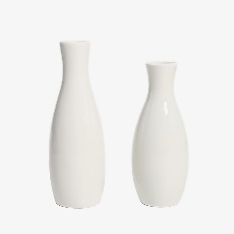 Vase Arrondi Moderne Blanc | Vase de Sol en Céramique 1