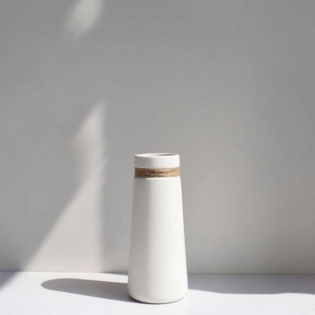 Vase Céramique Blanc | Vase Décoratif Japonais Moderne