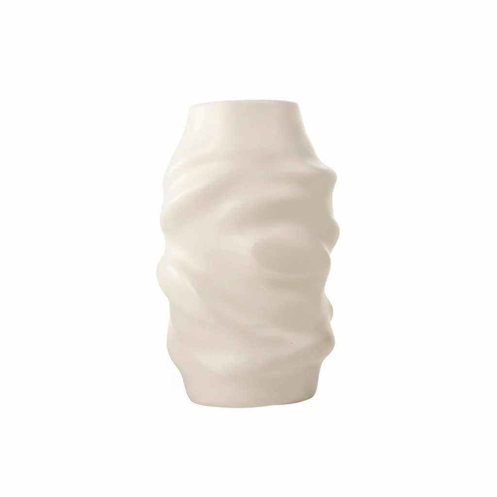 Vase Céramique Blanc Géométrique | Vase Décoratif Moderne