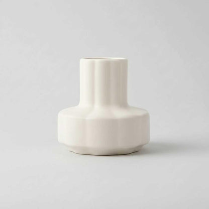 Vase Céramique Blanc Géométrique | Vase Décoratif Moderne
