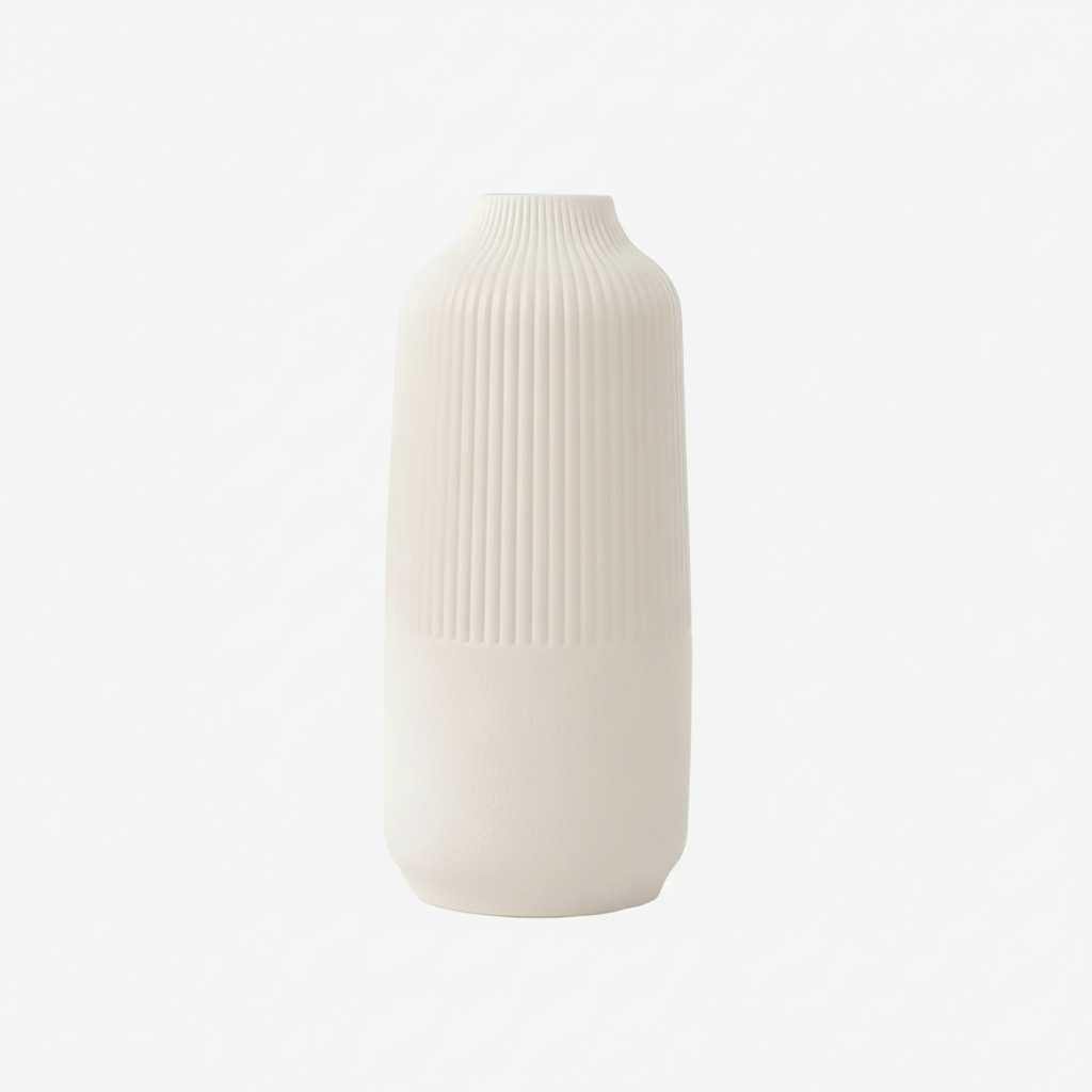 Vase Céramique Blanc Géométrique | Vase Décoratif Moderne