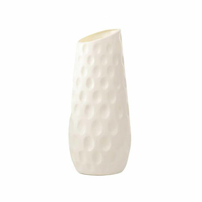 Vase Céramique Blanc Géométrique | Vase Décoratif Moderne