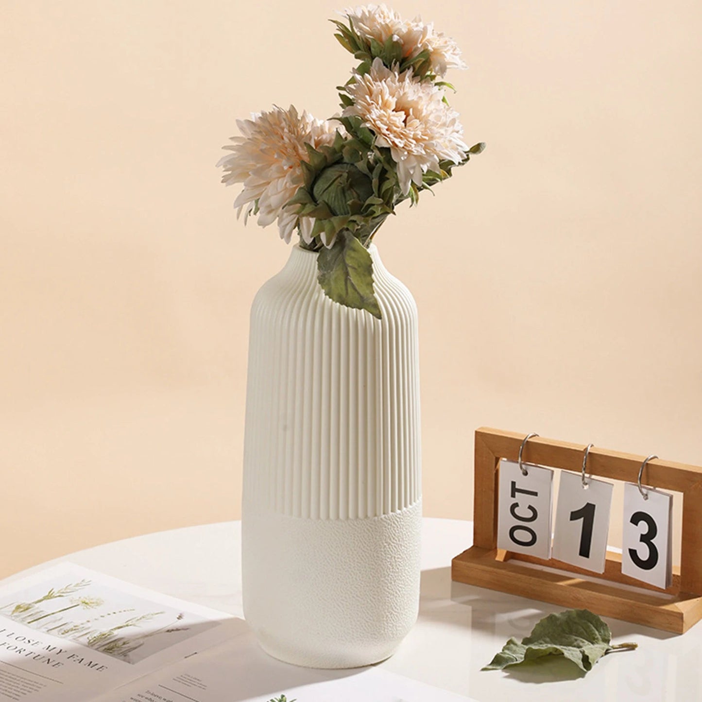 Vase Céramique Blanc Géométrique | Vase Décoratif Moderne 2