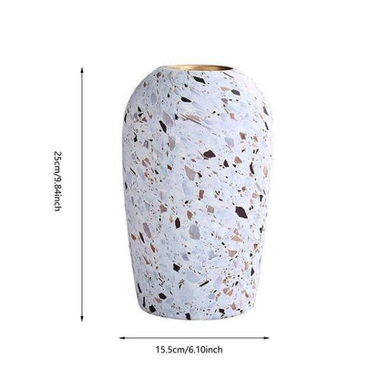 Vase Céramique Blanc Terrazzo | Vase Décoratif Moderne 0