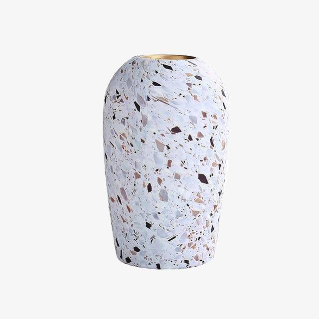 Vase Céramique Blanc Terrazzo | Vase Décoratif Moderne 1