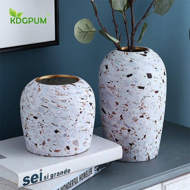 Vase Céramique Blanc Terrazzo | Vase Décoratif Moderne 3